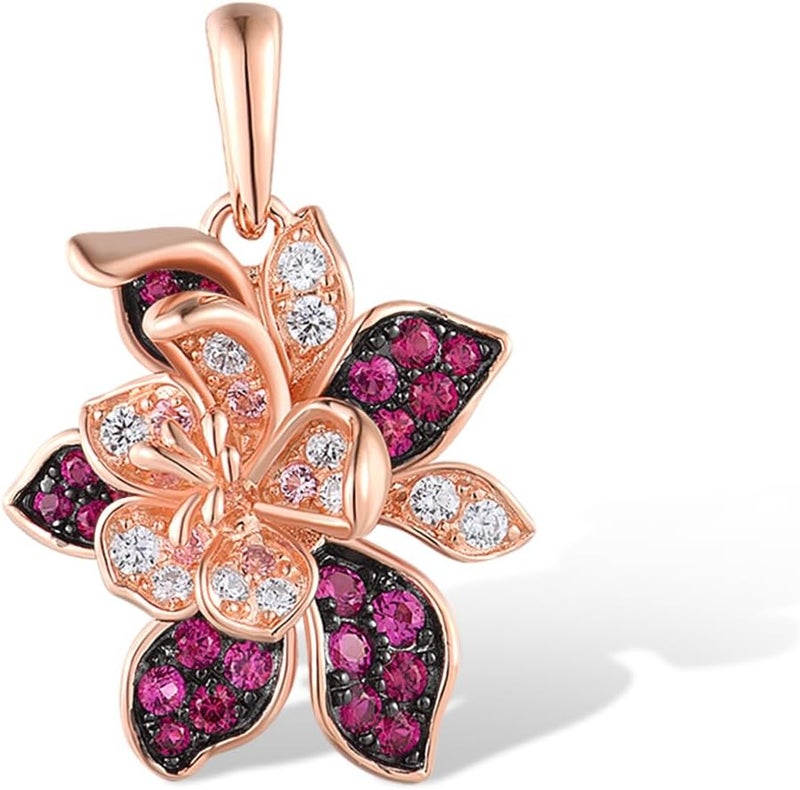 Santuzza Sterling Silver Gemstone Flower Pendant for Women - Image 1